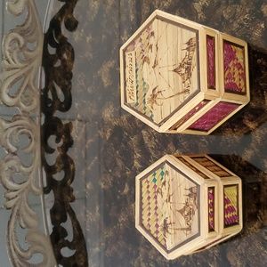NEW Set of 2 Bamboo Weaved Nesting Boxes